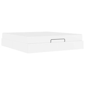 vidaXL Sengeramme med madras med madras 2 pcs Hvid PVC