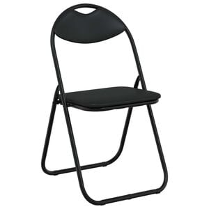 vidaXL Sammenklappelig stol 8 stk. Faux l&aelig;der Sort 48 x 43,5 x 81 cm