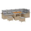 vidaXL Havesofa S&aelig;t med pude 9 pcs Beige polyrattan
