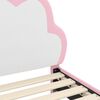 vidaXL Børnesengestel med hovedgærde Lyserød 90 x 200 cm PU