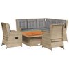 vidaXL lounges&aelig;t til haven 6 dele med hynder polyrattan beige
