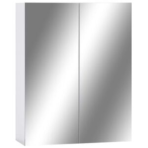 vidaXL badev&aelig;relsesskab med spejl 60x15x75 cm MDF hvid