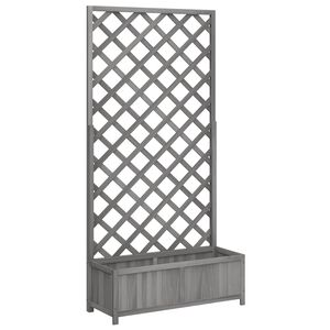 vidaXL plantekasse med espalier gr&aring; 90x35x180 cm massivt grantr&aelig;