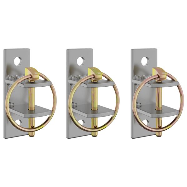 vidaXL spandkroge 3 stk. v&aelig;gmonteret st&aring;l s&oslash;lvfarvet og brun