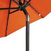 vidaXL parasol med LED-lys og st&aring;lstang 225x225x212cm terrakottafarvet