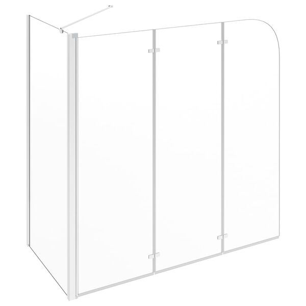 vidaXL brusevæg til badekar 120x69x130 cm hærdet glas gennemsigtigt