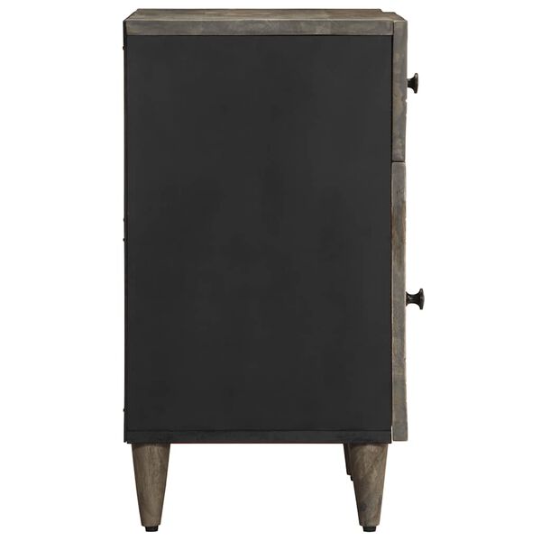 vidaXL sengebord 50x33x60 cm massivt mangotr&aelig; lysegr&aring;