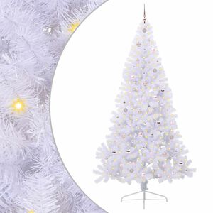 vidaXL Kunstigt juletr&aelig; Hvid 240 cm PVC og St&aring;l