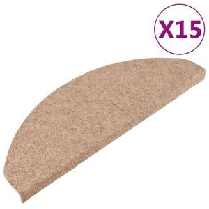 vidaXL trappem&aring;tter 15 stk. 65x22,5x3,5 cm selvkl&aelig;bende beige