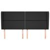 vidaXL sengegavl med kanter 203x23x118/128 cm kunstl&aelig;der sort
