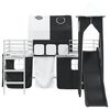 vidaXL B&oslash;rns Loft Seng Ramme Hvid og sort 79,5 x 200 cm Metal