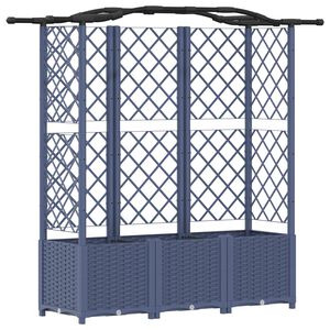 vidaXL H&aelig;vet Bed med Trellis og Tag Gr&aring; 163 x 40 x 141 cm PP