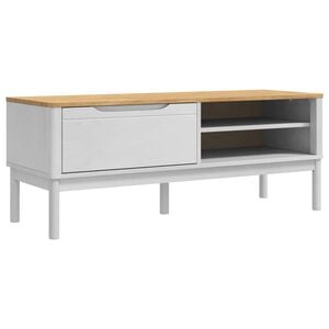 vidaXL Garderobeb&aelig;nk FLORO Hvid 115 x 40 x 45 cm Massivt fyrretr&aelig;