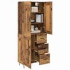 vidaXL Highboard Gammelt tr&aelig; 69,5 x 34 x 180 cm Konstrueret tr&aelig;
