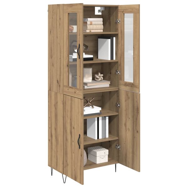 vidaXL Highboard Artisan Egetr&aelig; 69,5 x 34 x 180 cm Konstrueret tr&aelig;