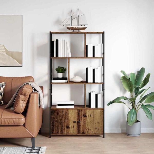 vidaXL Bogreol Gammelt tr&aelig; 80 x 30 x 155,5 cm Konstrueret tr&aelig;