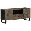 vidaXL tv-bord 105x33x46 cm massivt mangotr&aelig; sort