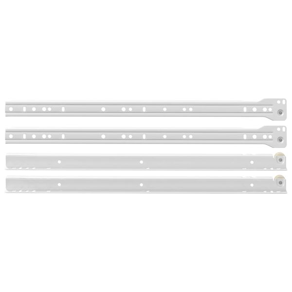 vidaXL Skuffeskinne 2 pcs Hvid 450 mm St&aring;l