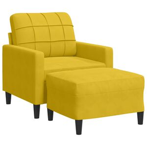 vidaXL sofastol med fodskammel 60 cm velour gul