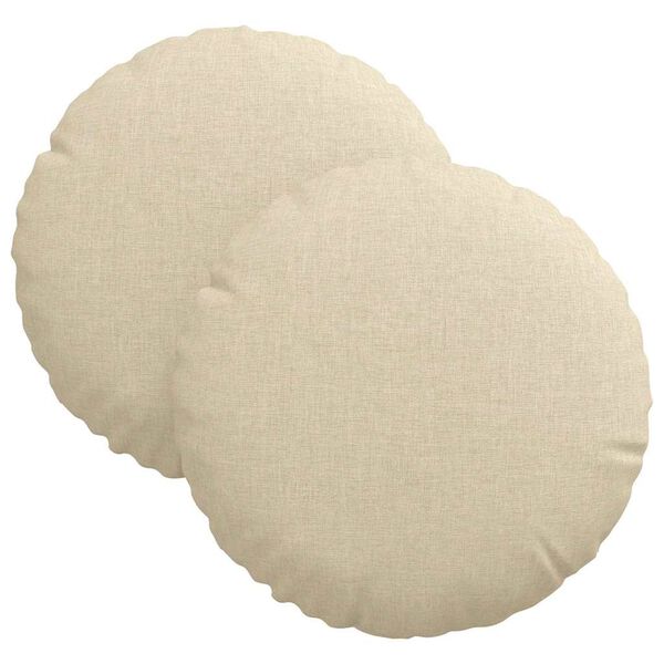 vidaXL S&aelig;depuder 2 pcs Creme &Oslash;30 x 13 cm Stof