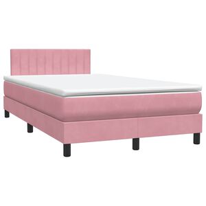 vidaXL kontinentalseng med madras 120x220 cm velour lyser&oslash;d