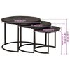 vidaXL Nesting Kaffeborde 3 pcs Sort Massivt mangotr&aelig; og st&aring;l