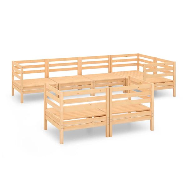 vidaXL lounges&aelig;t til haven 7 dele massivt fyrretr&aelig;