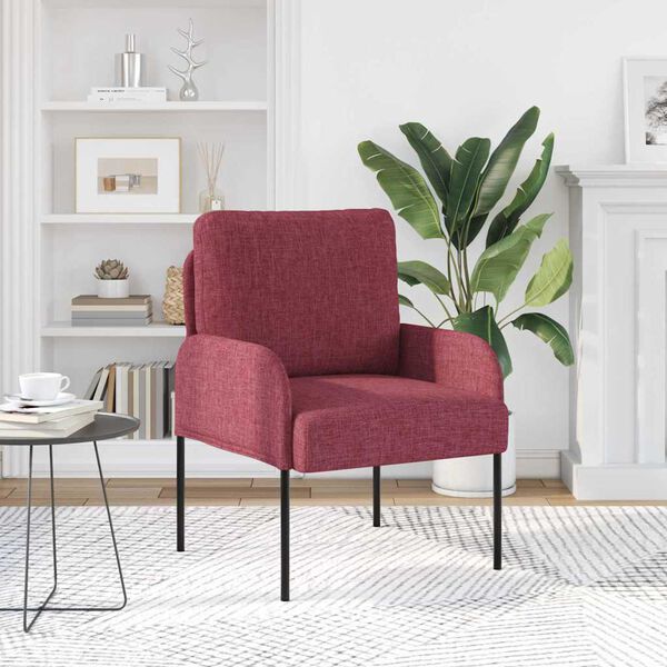 vidaXL Sofaer med pude 55cm Vinr&oslash;d Krydsfin&eacute;r