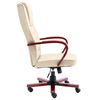 vidaXL kontorstol &aelig;gte l&aelig;der cremefarvet