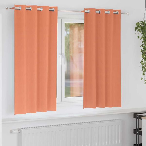 vidaXL M&oslash;rkl&aelig;gningsgardiner med ringe 2 pcs Terrakotta 175 x 140 cm