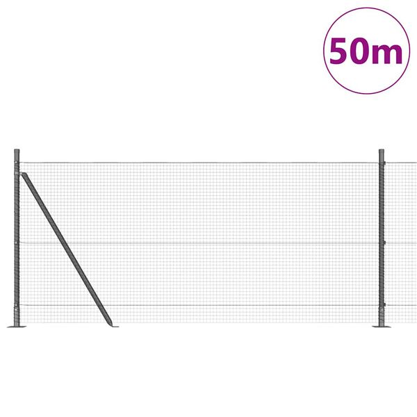 vidaXL Hegnspæl Grå 100 x 0,8 m (19 x 19 mm mesh) Stål og PVC