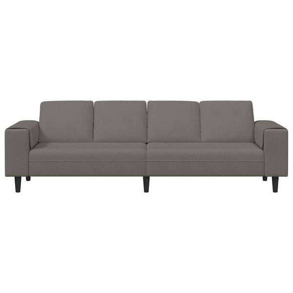 vidaXL Sofa med pude Lysegrå 250 x 77 x 76 cm Velourstof