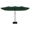 vidaXL parasol m. dobbelt parasoldug 449x265 cm grøn