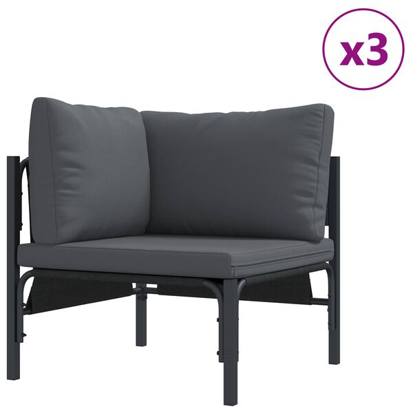 vidaXL Havesofa S&aelig;t med pude 6 pcs Antracit St&aring;l