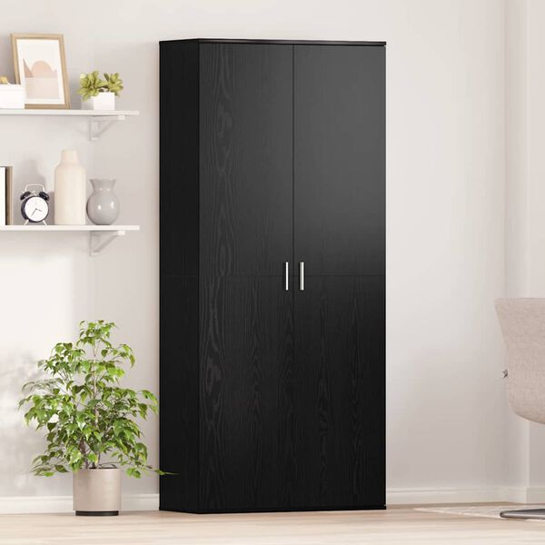 vidaXL H&oslash;jskab Sort eg 80 x 35 x 180 cm Konstrueret tr&aelig;