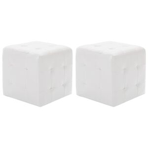 vidaXL puf 2 stk. 30 x 30 x 30 cm kunstl&aelig;der hvid