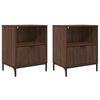 vidaXL Natskab 2 pcs Brun eg 49 x 36 x 61 cm Konstrueret tr&aelig;