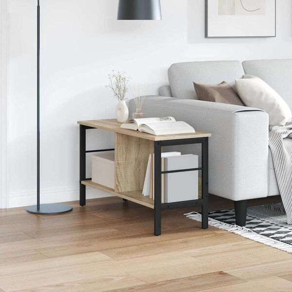 vidaXL Bogreol Sonoma eg 82 x 32 x 47 cm Konstrueret tr&aelig;