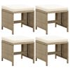 vidaXL haveskamler 4 stk. med hynder polyrattan beige