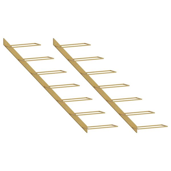 vidaXL v&aelig;gh&aelig;ngte vinreoler til 7 flasker 2 stk. metal guldfarvet