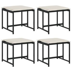 vidaXL haveskamler 4 stk. med hynder polyrattan sort