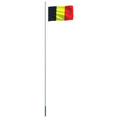 vidaXL belgisk flag og flagstang 6,2 m aluminium