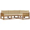 vidaXL Udend&oslash;rs sofagruppe med pude 4 pcs Naturlig og Beige
