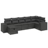vidaXL sofas&aelig;t til haven 7 dele med hynder polyrattan sort