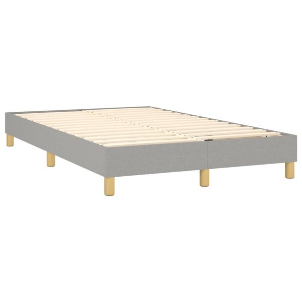 vidaXL Boxspring sengeramme Lysegrå 120x200 cm Stof
