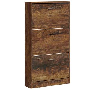 vidaXL skoskab 59x17x108 cm konstrueret tr&aelig; r&oslash;get egetr&aelig;sfarve