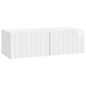 vidaXL V&aelig;gh&aelig;ngt TV-skab Hvid h&oslash;jglans 98 x 41 x 30 cm Konstrueret tr&aelig;