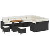 vidaXL Havesofa S&aelig;t 12 stk. Sort polyrattan