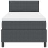 vidaXL LED Box Spring Bed M&oslash;rkegr&aring; og Hvid 90 x 190 cm Velourstof