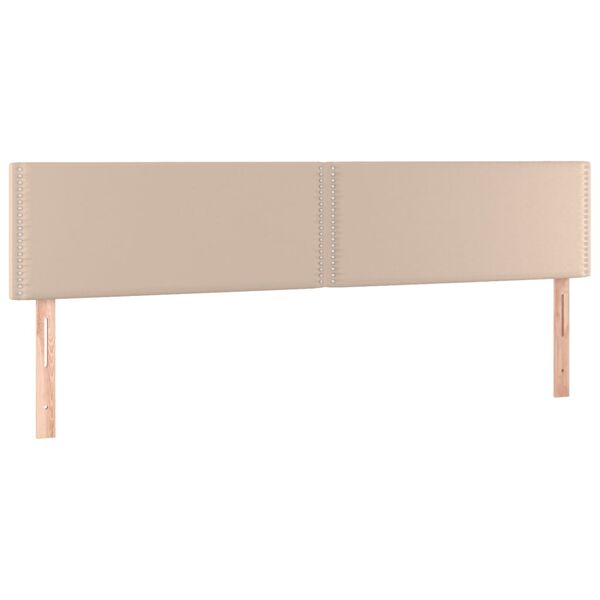 vidaXL sengegavl med LED-lys 200x5x78/88cm kunstl&aelig;der cappuccinofarvet